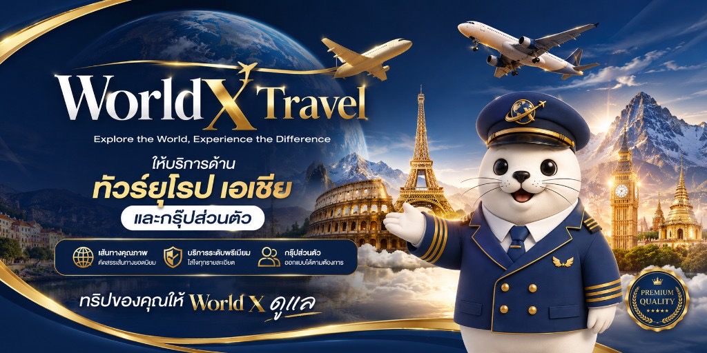 WORLD X TRAVEL ให้บริการทัวร์ยุโรป เอเชีย และกรุ๊ปส่วนตัว