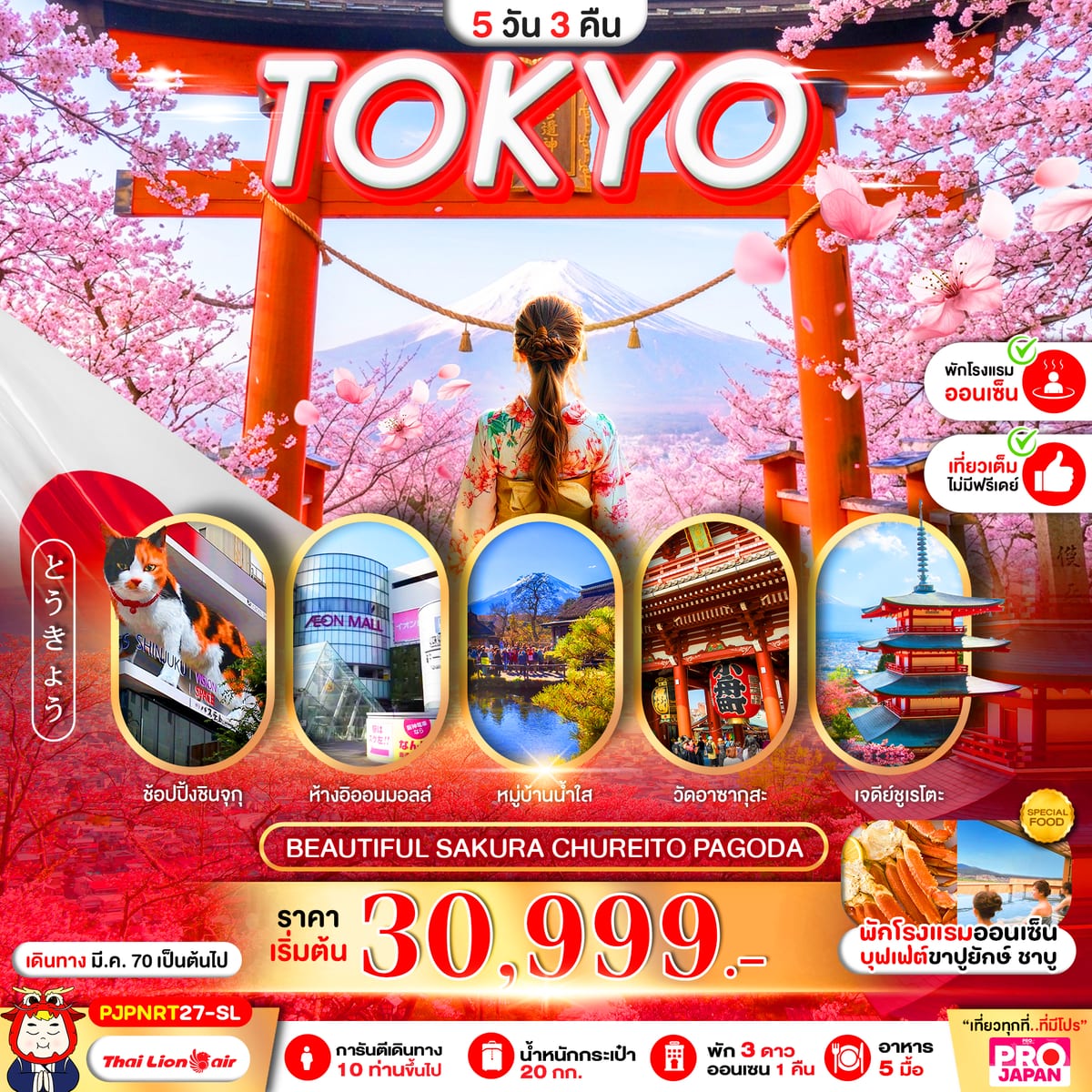 PRO TOKYO BEAUTIFUL SAKURA CHUREITO PAGODA FULL DAY 5D3N